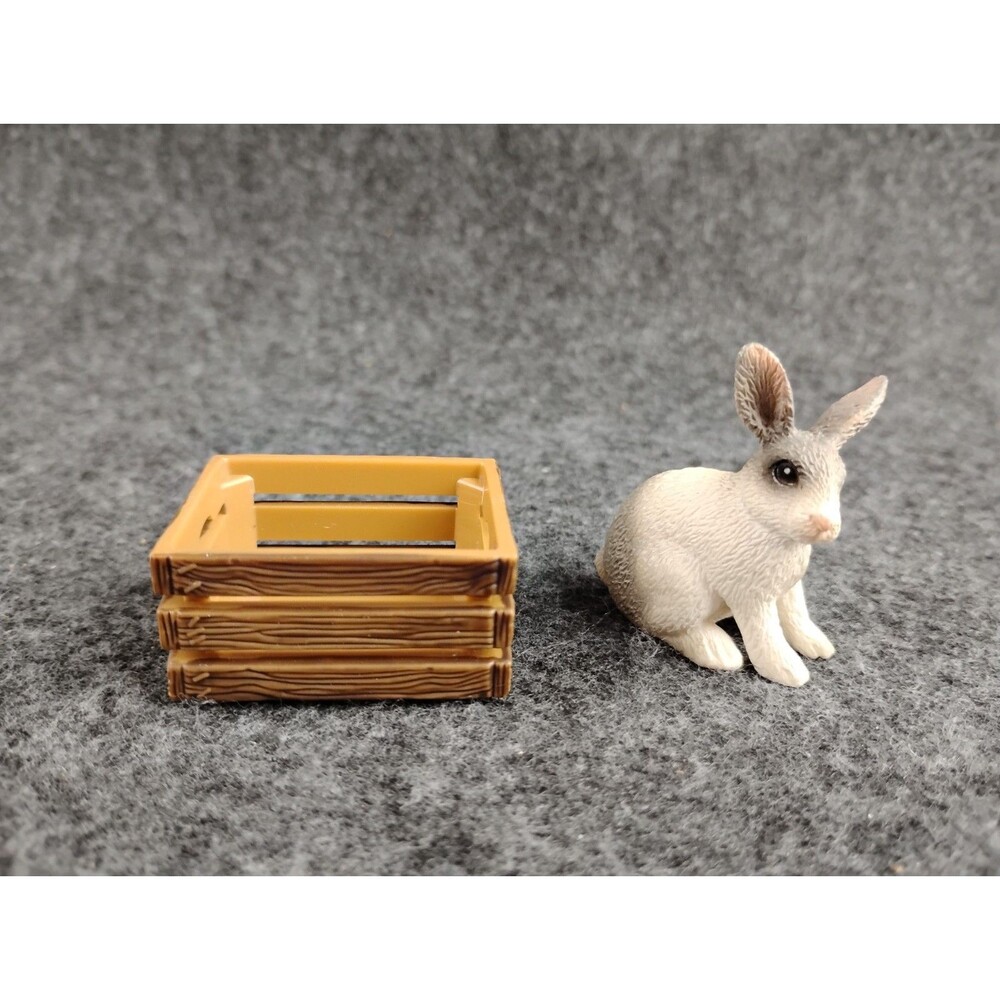 SCHLEICH Bunny Rabbit and Crate Replacement Toys for Farm Ranch Etc Playsets